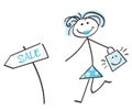 Doodle sale girl Ã¢â¬â blue Royalty Free Stock Photo